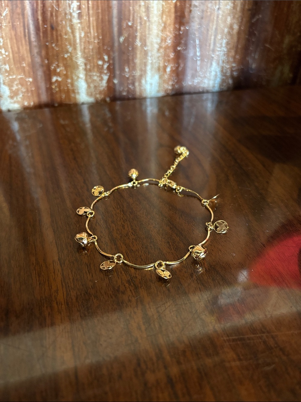 Gold Disc Charm Anklet - Elegant Women’s Jewelry gold chapped!!!